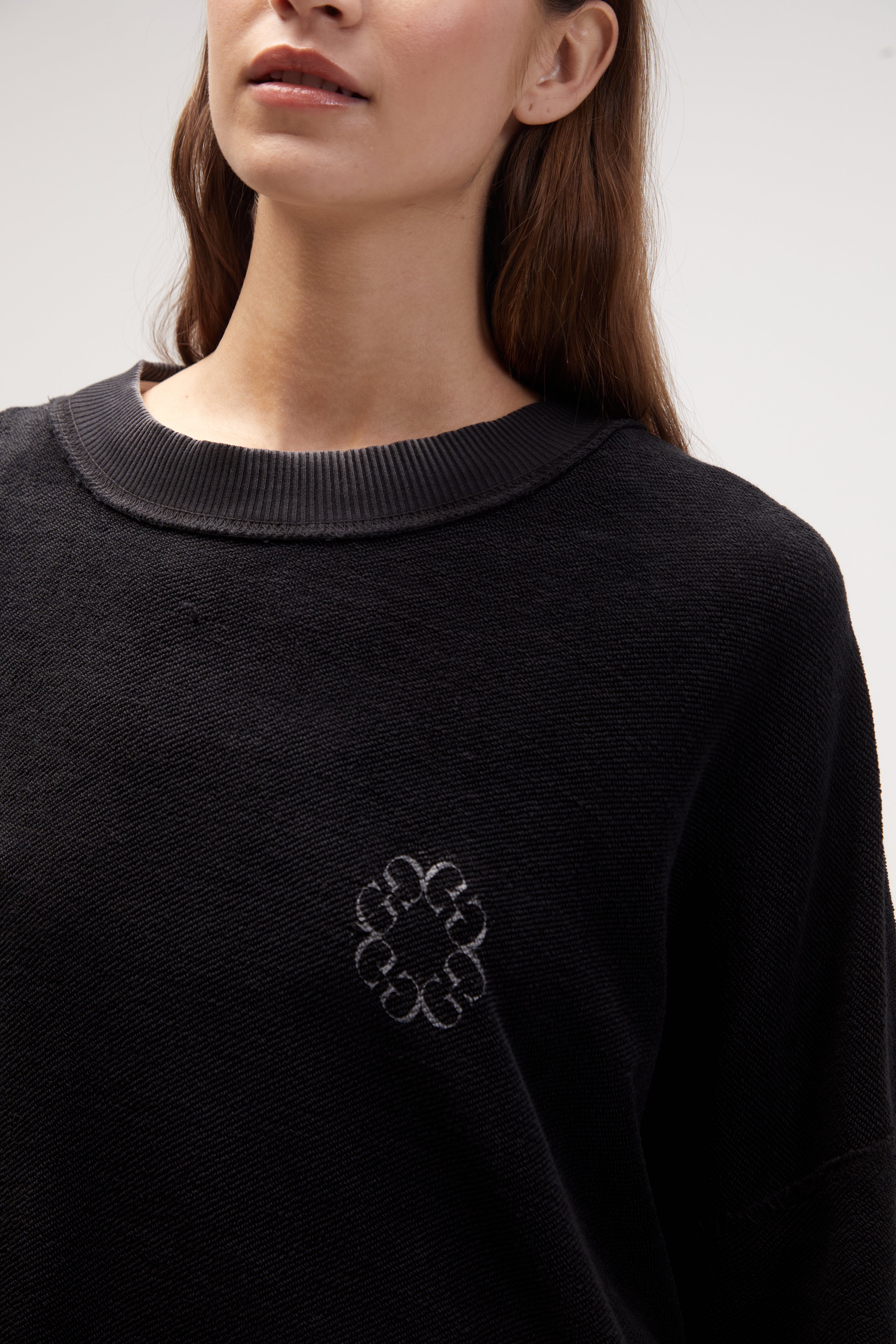 premium cotton malibu sweater / Black