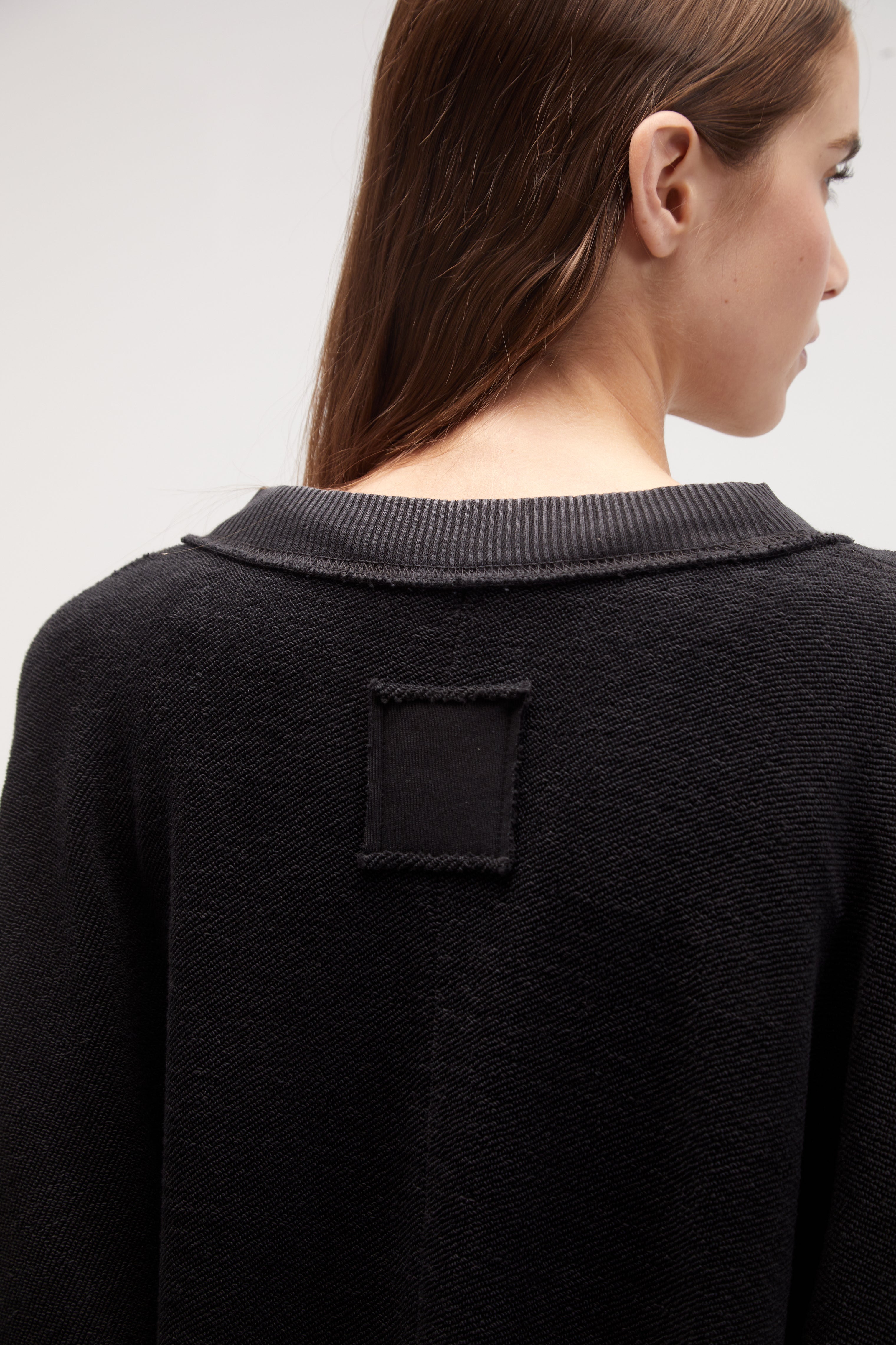 premium cotton malibu sweater / Black