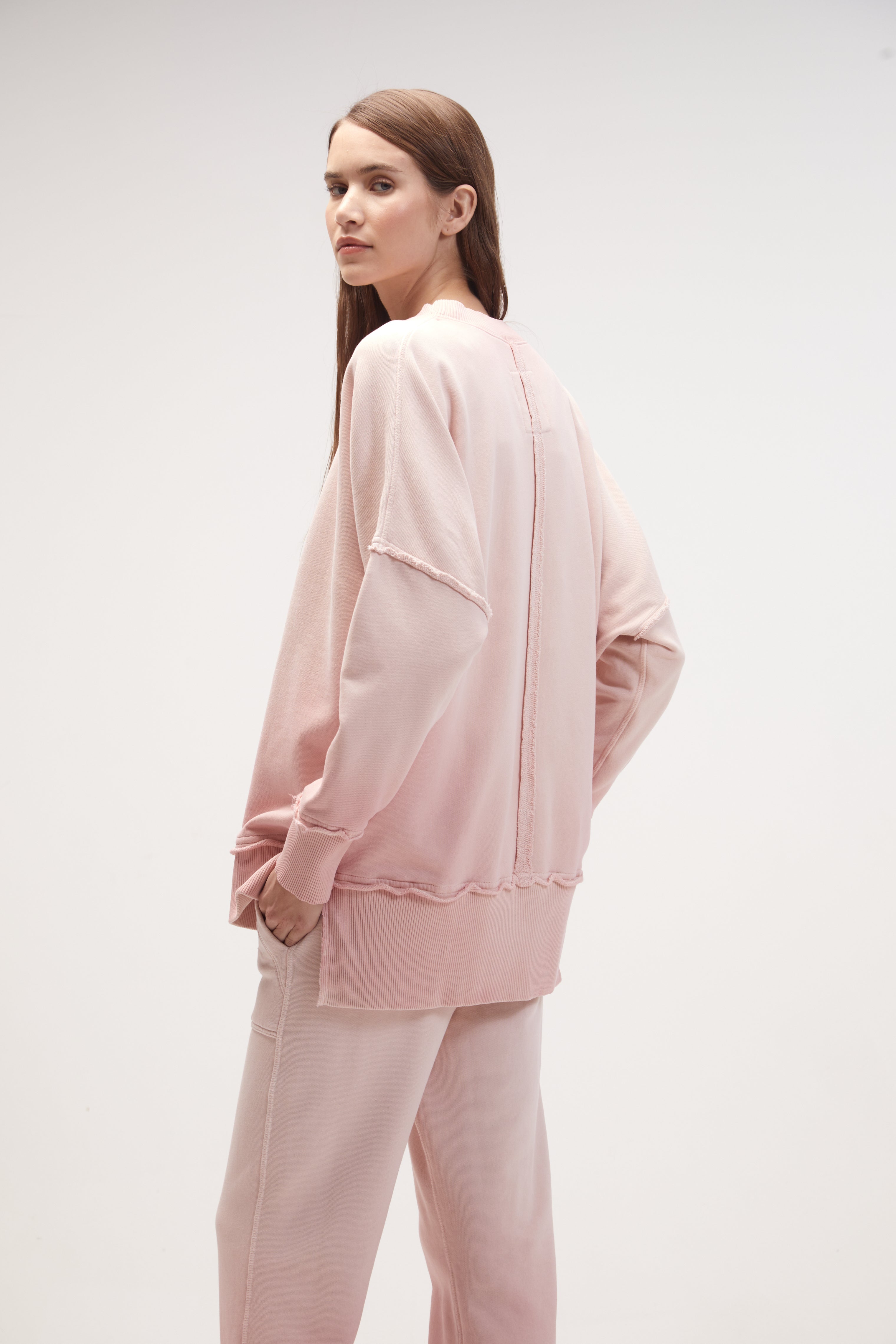 premium cotton malibu sweater / Pink