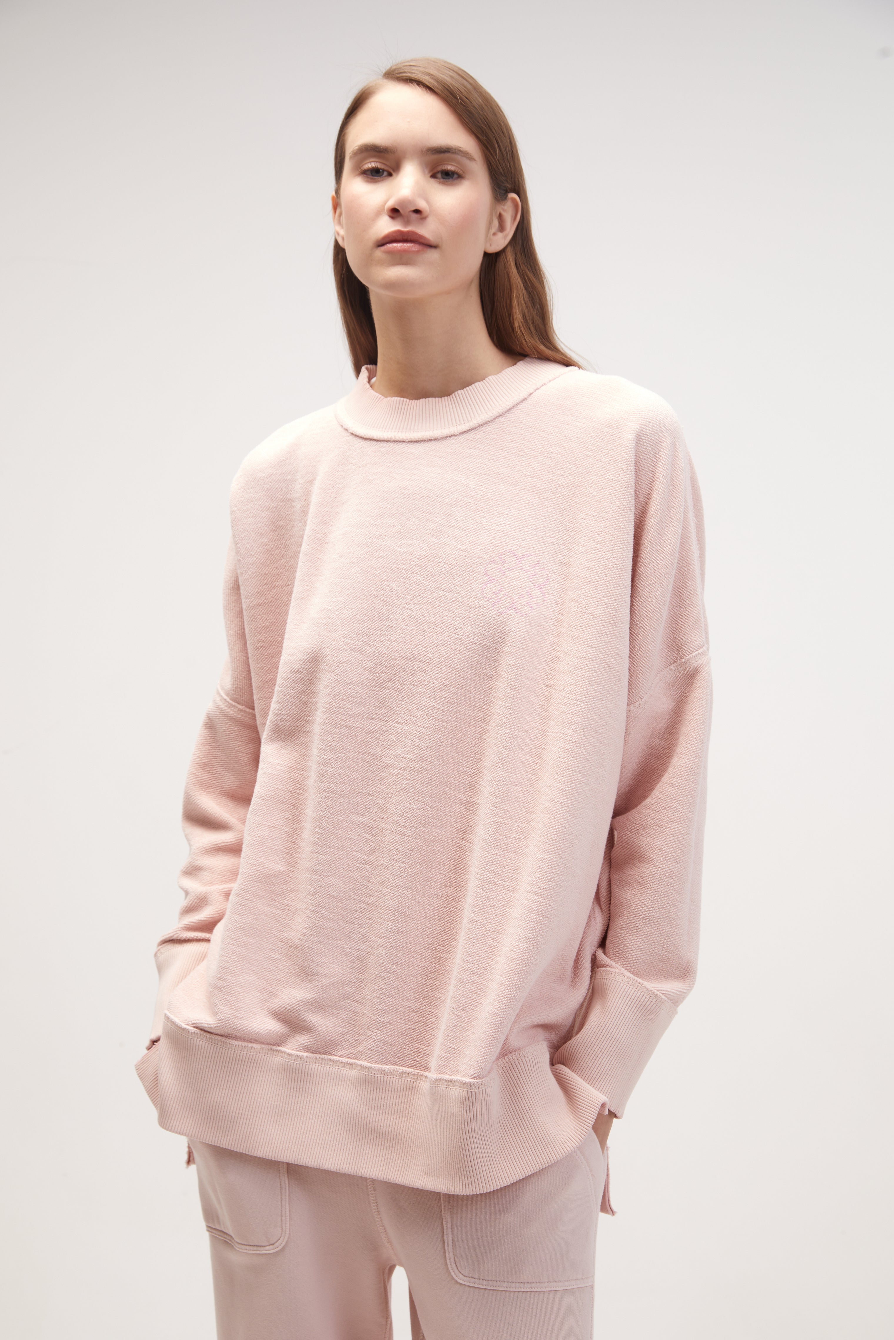 premium cotton malibu sweater / Pink