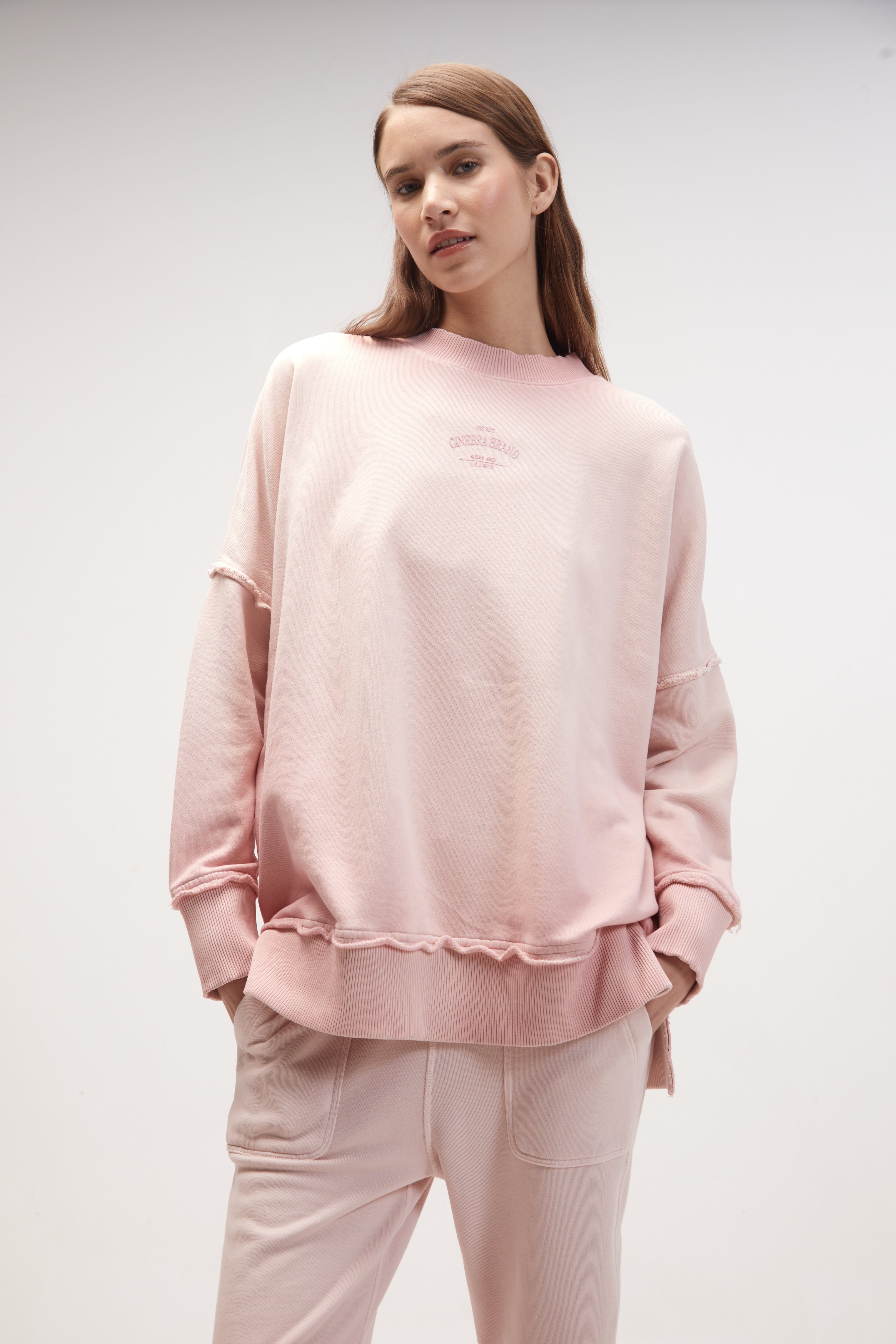 premium cotton malibu sweater / Pink