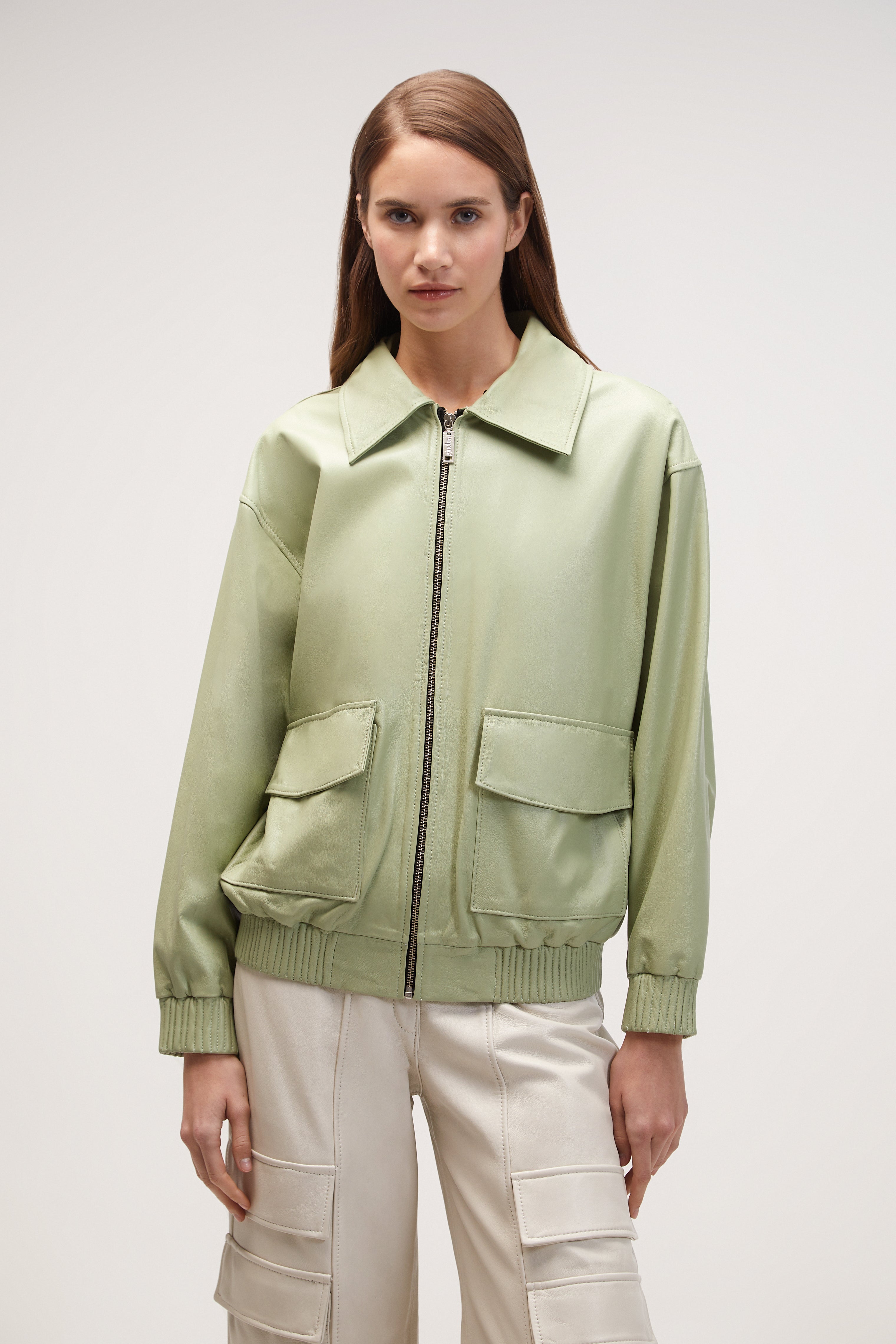 timeless leather Lenox jacket / Green