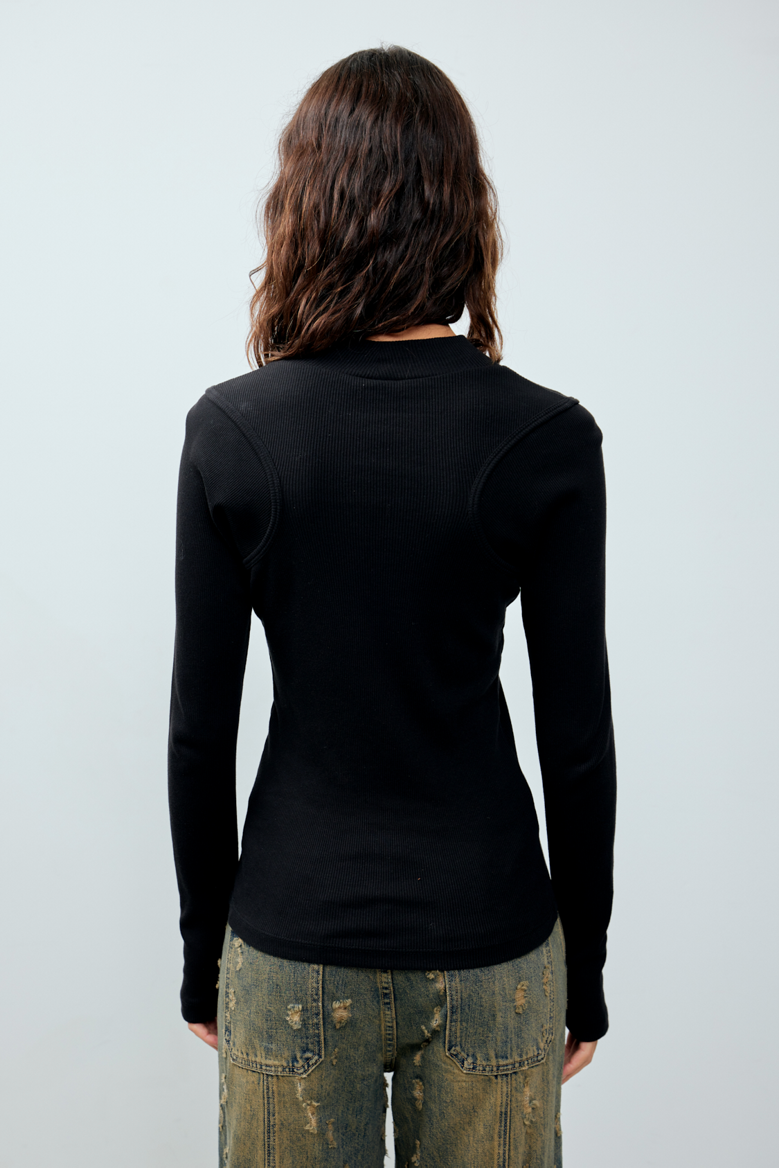 high-end cotton fitted long-sleeved shirt for woman