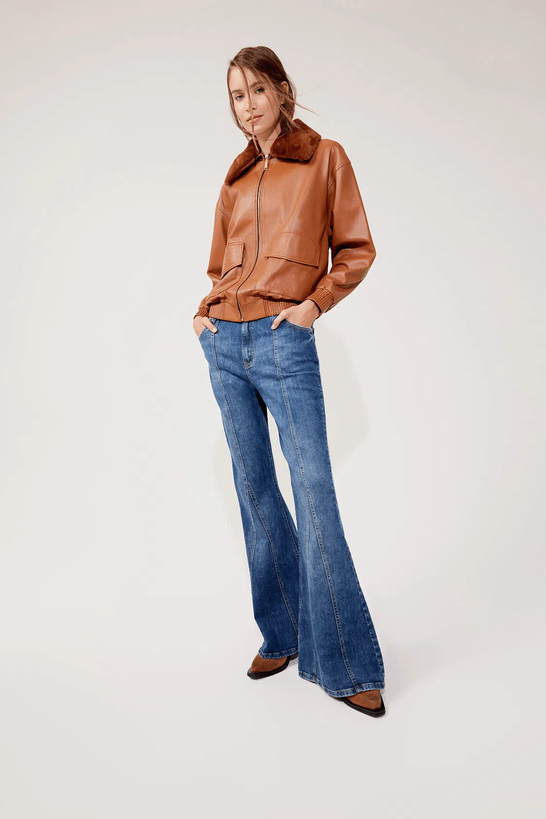 jacket in brown leather