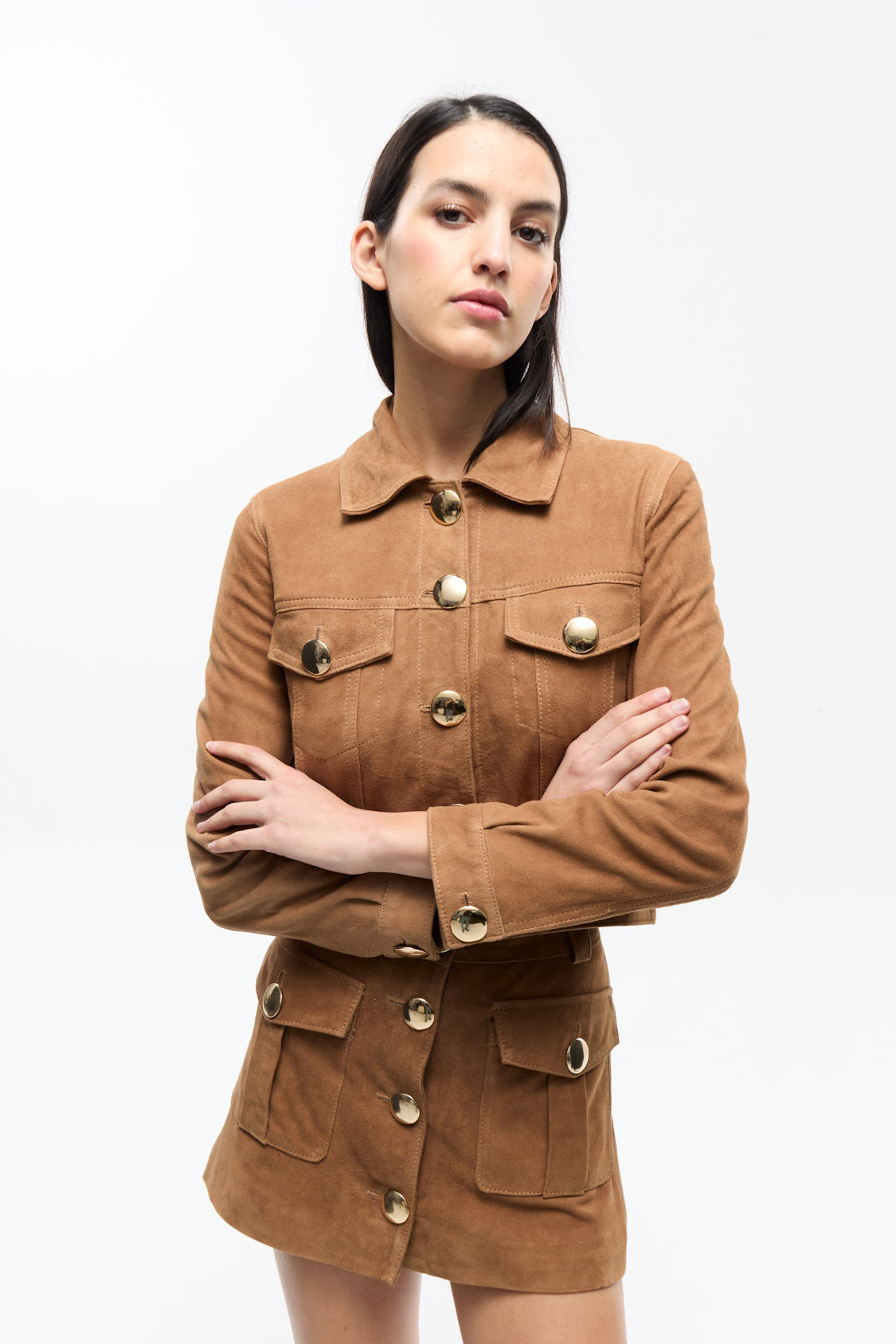 premium goat suede leather Aurora jacket